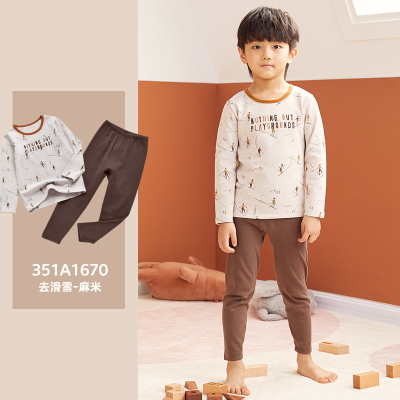 HUAYANGTU粒粒仔儿童内衣套装棉男童秋衣秋裤卡通男孩学生潮保暖内衣秋冬内衣童