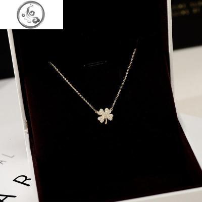 925纯银2019新款时尚个性幸运颈链短款女士小项链锁骨链 JiMi