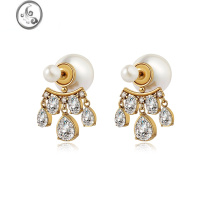 JiMi字母大珍珠耳钉流苏耳环女轻奢高级感独特气质小香风复古耳饰