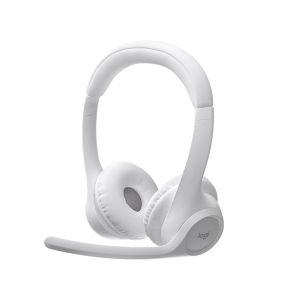 罗技(Logitech)Zone 300无线蓝牙耳机麦克风 头戴式耳机降噪麦克风 视频会议培训办公网课话务耳麦 白色