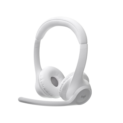 罗技(Logitech)Zone 300无线蓝牙耳机麦克风 头戴式耳机降噪麦克风 视频会议培训办公网课话务耳麦 白色