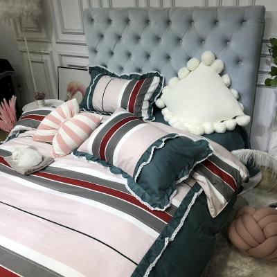 家柏饰(CORATED)贡缎磨毛四件套北欧风简约床品套件小香风蝴蝶结床单被套床上用品