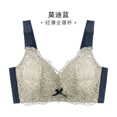 Ideamini罩杯内衣女薄款无钢圈大码乳胶文胸大胸显小聚拢胸罩防下垂