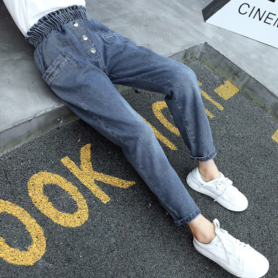 迪鲁奥（DILUAO)同款旗舰店女童牛仔裤女童牛仔裤秋2021新款潮中大童韩版宽松儿童阔腿裤长裤小女孩洋气四季通用