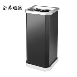 洛苏通盛不锈钢垃圾桶烟蒂柱灭烟桶带烟灰缸室外电梯口立式黑色靠墙氏上开口