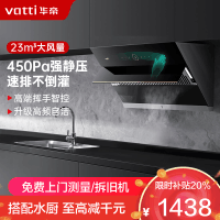 华帝(vatti)23m³大吸力抽油烟机侧吸式 挥手智控 高频自动洗深腔拢烟4档风量调节i11169