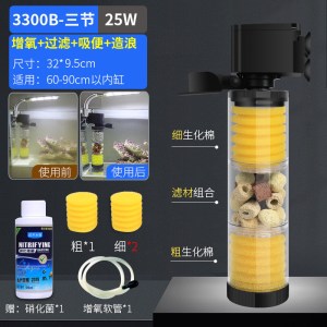 鱼缸过滤器三合一净水循环免换水内置潜水泵吸便增氧圆形小型