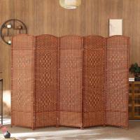 苏宁 质凡 创意手工编屏风隔断客厅卧室折屏简易折叠移动实木屏风
