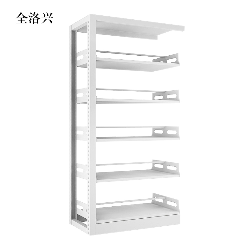 全洛兴图书馆书架阅览室货架资料档案架钢制书架双面五层副架