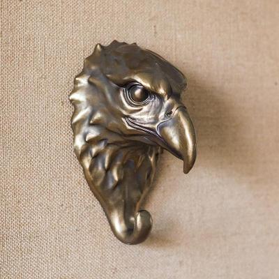 家柏饰(CORATED)树脂金属铜色兽头 挂钩装饰挂件壁挂复古艺术 大象犀牛 鹰