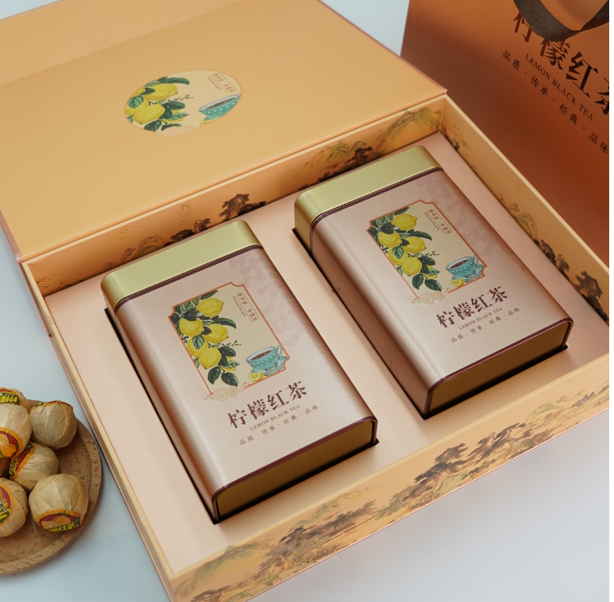 清远英德正宗柠檬红茶礼盒装香水柠檬冷热可泡水果茶叶礼罐装代发