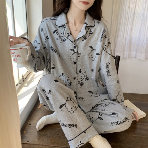 孕妇月子服睡衣女士秋冬季长袖开衫翻领产妇产后哺乳期家居服套装