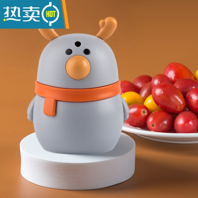 敬平小鹿牙签盒家用按压式自动弹出创意卡通轻奢时尚客厅便携式牙签筒 [1个装]灰色