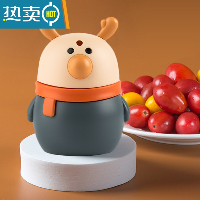 敬平小鹿牙签盒家用按压式自动弹出创意卡通轻奢时尚客厅便携式牙签筒 [1个装]蓝色