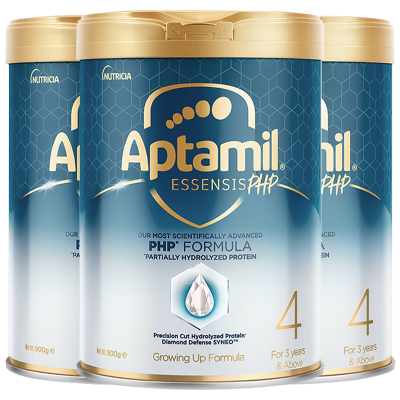 [3罐装]Aptamil香港原装进口爱他美奇迹白罐4段3岁以上适度水解婴幼儿配方奶粉900g