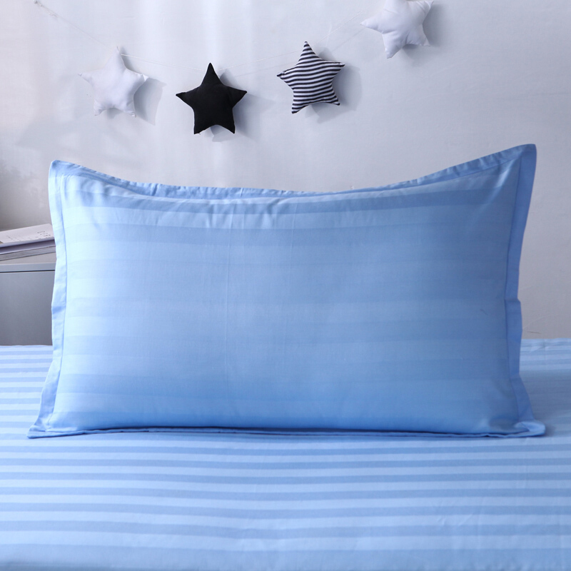 煊煜 蓝色缎条枕套 规格55*85cm 1条