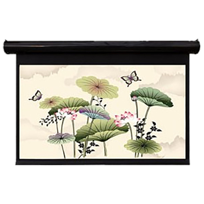 经科JK电动遥控不带拉绳拉线投影幕布N4-FI/1t玻纤灰幕100寸16:9