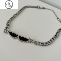 JiMi嘻哈墨镜钛钢项链高级感男士女ins潮牌百搭配饰个性轻奢小众饰品