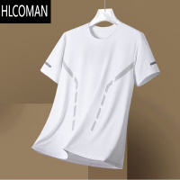 HLCOMAN干活穿的冰丝网眼短袖T恤男士夏季宽松薄款体恤衫透气凉感速干衣