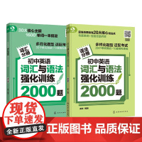 2册 初中英语强化训练 词汇语法阅读完形4000题 词语与语法分练学习手册 初中大纲语法词汇专项综合训练题 中考试卷真题