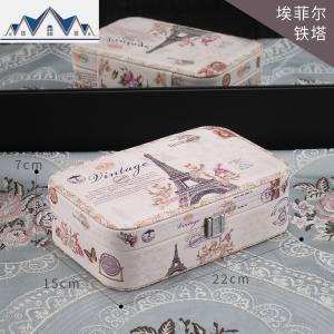 首饰盒皮革公主欧式饰品盒手饰整理盒耳环耳钉戒指耳坠首饰收纳盒 三维工匠