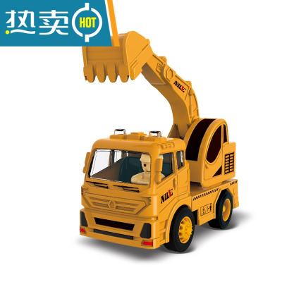 惯性工程车救援车挖掘机摇晃消防车模型六一儿童节玩具生日礼物真智力车载挖掘机（8832）回力玩具
