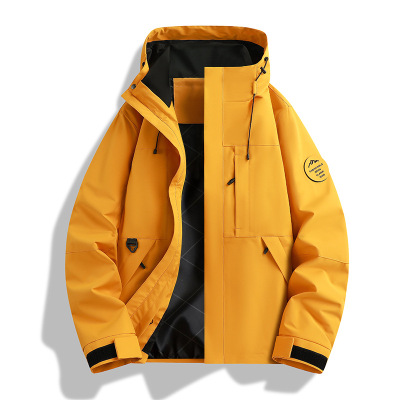 户外工装夹克冲锋衣男女同款防水夹克情侣登山服休闲潮牌连帽外套