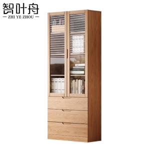 智叶舟实木办公柜80*32*200cm台
