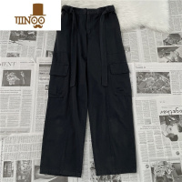 YANXU休闲裤男日系百搭潮流复古纯色宽松直筒长裤潮牌工装阔腿裤子