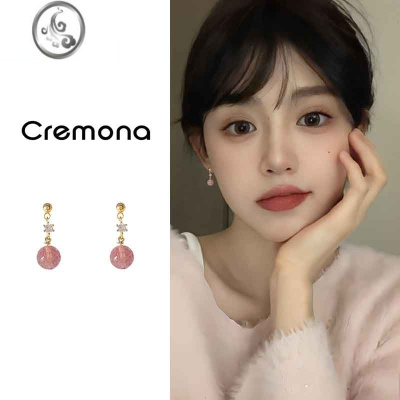 JiMi温柔可爱甜美草莓晶耳夹女2023新款简约气质无耳洞蚊香盘学生耳饰