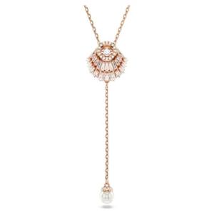 Swarovski海洋灵感玫瑰金仿水晶珍珠吊坠 轻奢优雅风项链礼物送老婆女友 White