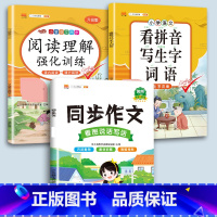 同步作文+看拼音+阅读理解 三年级上 [正版]小学语文专项训练一年级练习册全套看拼音写词语二年级上册三四五六年级天天练人