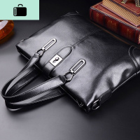 新款皮男士公文包商务手提包男横款大容量休闲手提公文包男包包NEW LAKE