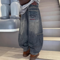 男童裤子春秋款2026新款儿童春装直筒牛仔裤中大童男孩春季长裤潮