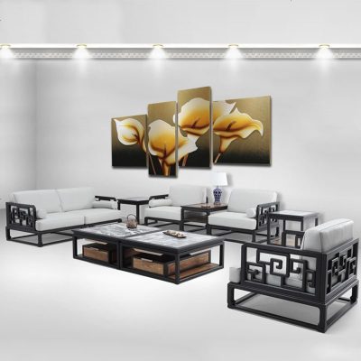 新中式沙发组合简约现代实木禅意沙发别墅客厅样板房布艺沙发家具