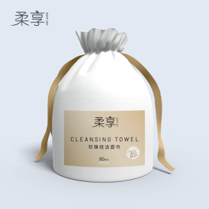 柔享(soft joy)一次性洗脸巾0525卷筒干湿两用擦脸巾20*23cm 60片 白色