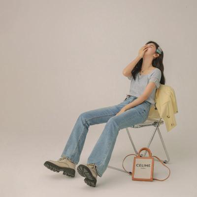 OtherMix拼接褶皱雪纺衫2021年夏季新款韩版设计感方领短款女上衣