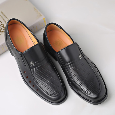 皮凉鞋男真皮夏季正品男士商务镂空透气包头夏天洞洞中老年爸爸鞋