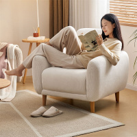 全友家居布艺沙发单人椅实木框架现代简约客厅阳台休闲沙发