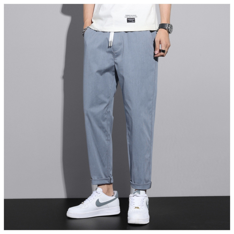 小直筒萝卜裤百搭长裤时尚潮流男装男士夏季休闲裤宽松九分裤直筒