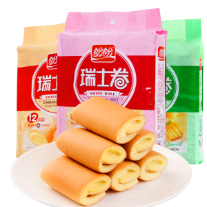 盼盼香蕉味瑞士卷240g*2早餐糕点夹心点心面包零食小吃