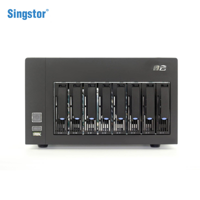 鑫云SS100F-08A影视制作专用万兆光纤共享磁盘阵列存储企业级高性能塔式盘阵8盘位(双千兆，双万兆)裸机+48T