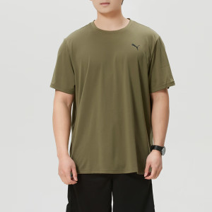 彪马(PUMA)短袖男装新款时尚简约跑步健身训练舒适透气圆领T恤587212-02...