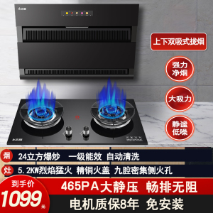 志高(CHIGO)F808A+F216A侧吸式自动清洗家用双电机抽烟机燃气灶具烟灶套餐(天然气)