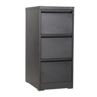 臻远 ZYJJ-800146文件挂劳柜卡箱办公资料柜矮柜A4FC挂快捞柜立式抽屉柜 黑砂纹三抽鹅颈拉手