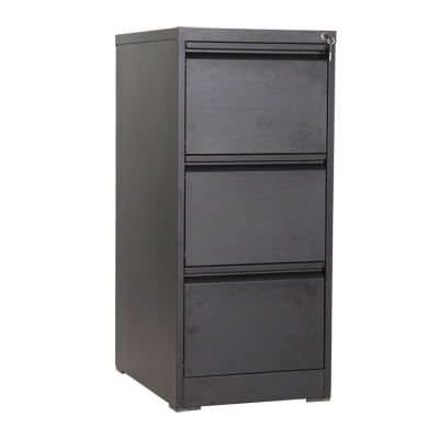 臻远 ZYJJ-800146文件挂劳柜卡箱办公资料柜矮柜A4FC挂快捞柜立式抽屉柜 黑砂纹三抽鹅颈拉手