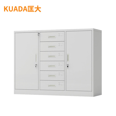 匡大 文件柜铁皮柜办公文件资料储存柜钢制宽中六斗文件柜下节 KDT369