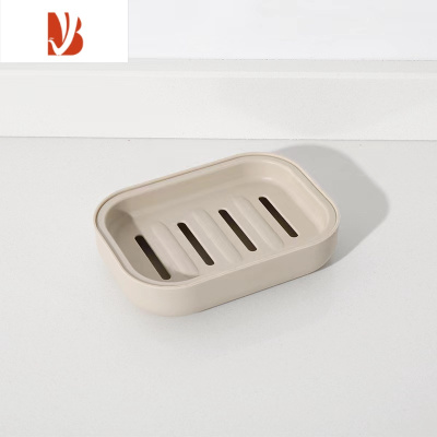 三维工匠北欧双层沥水肥皂盒带盖创意卫生间塑料香皂架防水肥皂架置物架 双层沥水皂盒[卡其色1个]