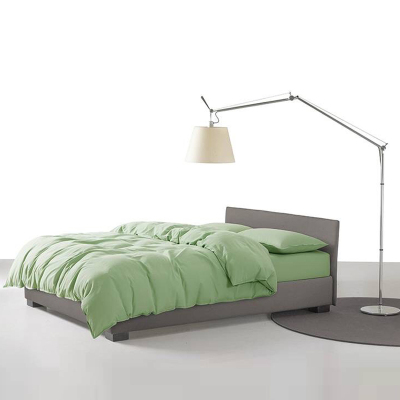 伊伊爱 水洗哑光长绒棉薄荷绿纯色四件套