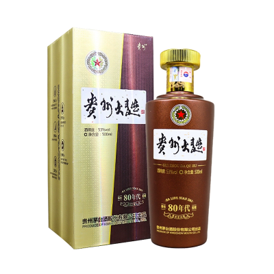 茅台贵州大曲酒80年代酱香型白酒53度500mL*1瓶